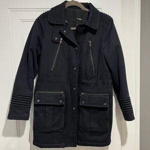 The Kooples navy coat, small. Purchased in Paris.